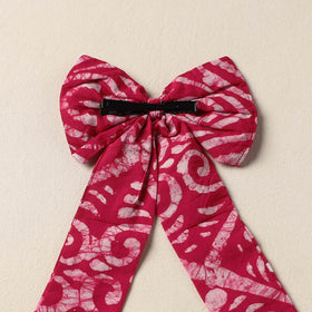 Pink Handmade Fabric Bow Hair Clip