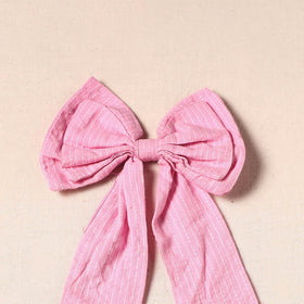 Pink - handmade fabric bow hair clip 44 - handcrafted