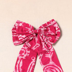 Pink - handmade fabric bow hair clip 45 - handcrafted