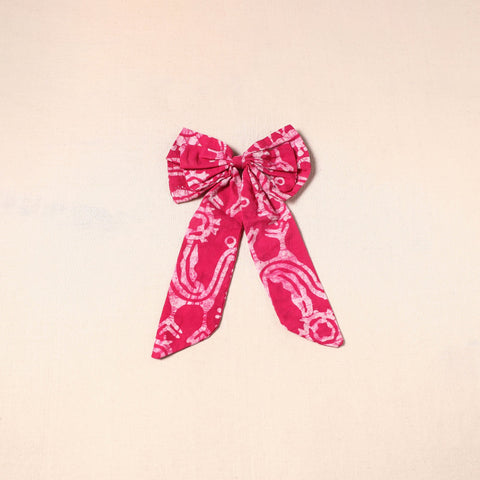 Pink - handmade fabric bow hair clip 45 - handcrafted