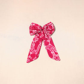 Pink - handmade fabric bow hair clip 45 - handcrafted