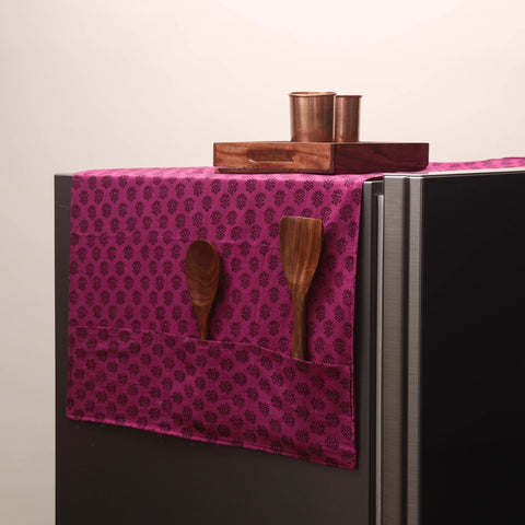 Handmade fridge top cover with multiple pockets 111