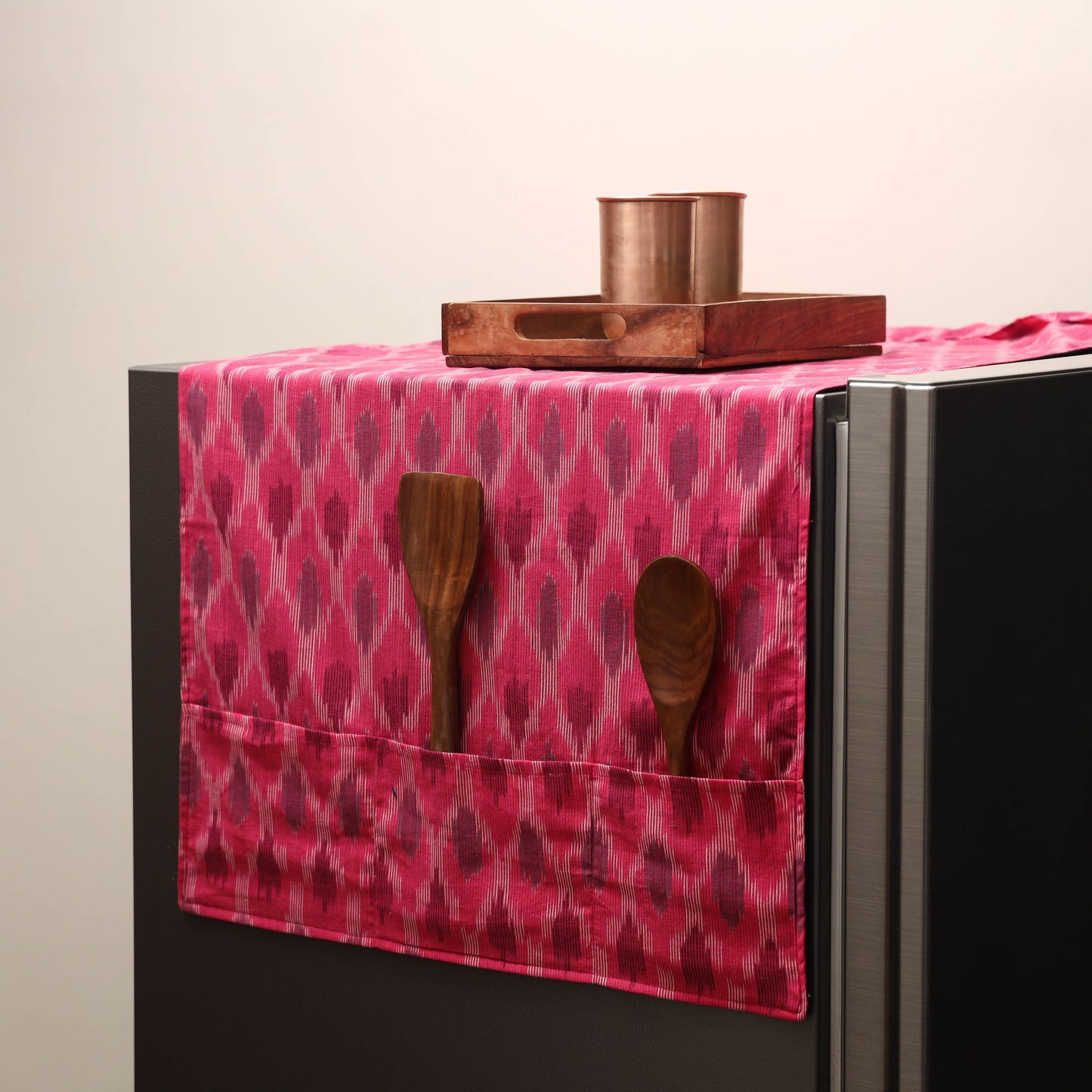Handmade fridge top cover with multiple pockets 14