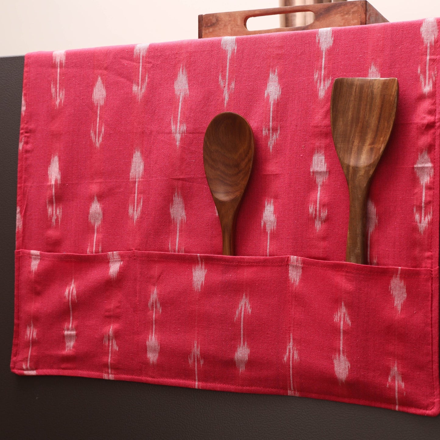 Handmade fridge top cover with multiple pockets 17