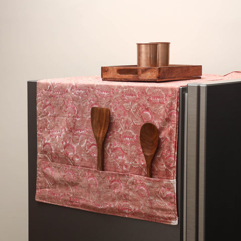 Handmade fridge top cover with multiple pockets 17