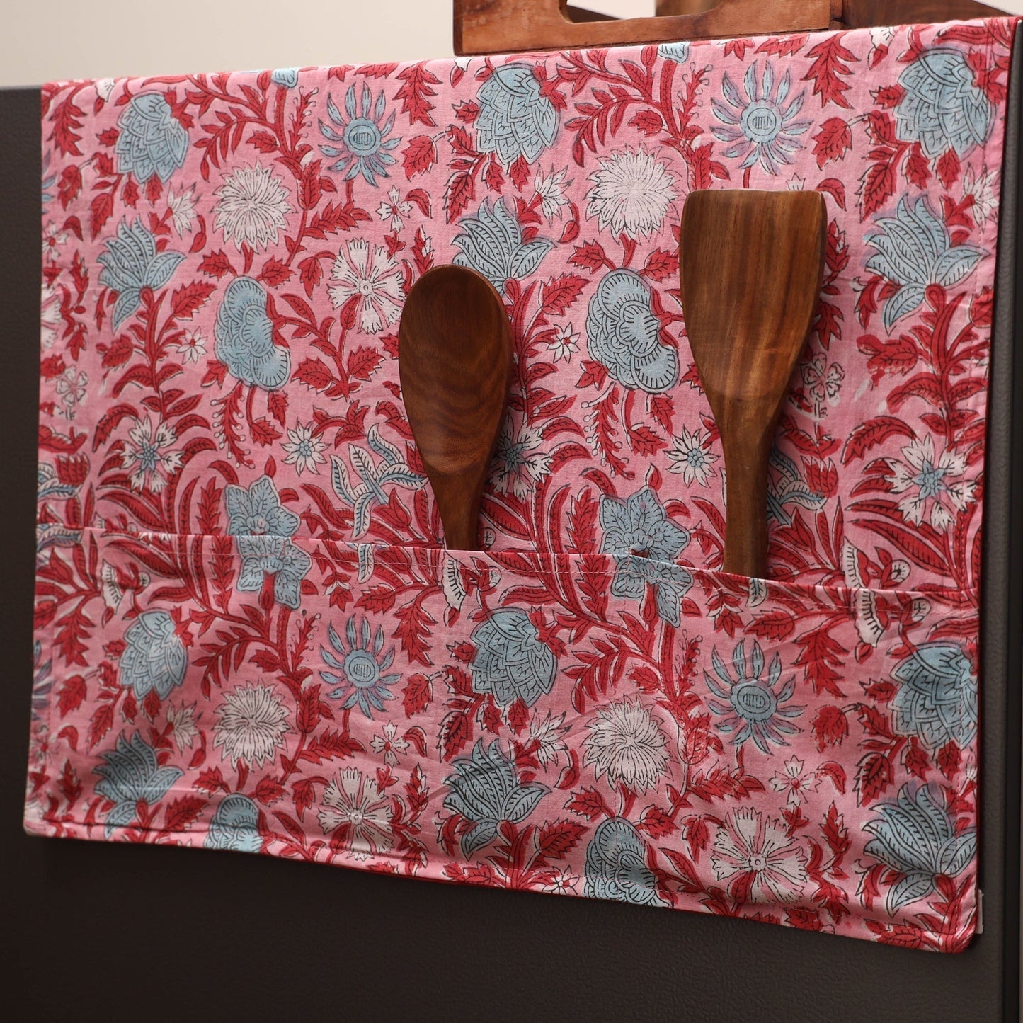 Handmade fridge top cover with multiple pockets 30