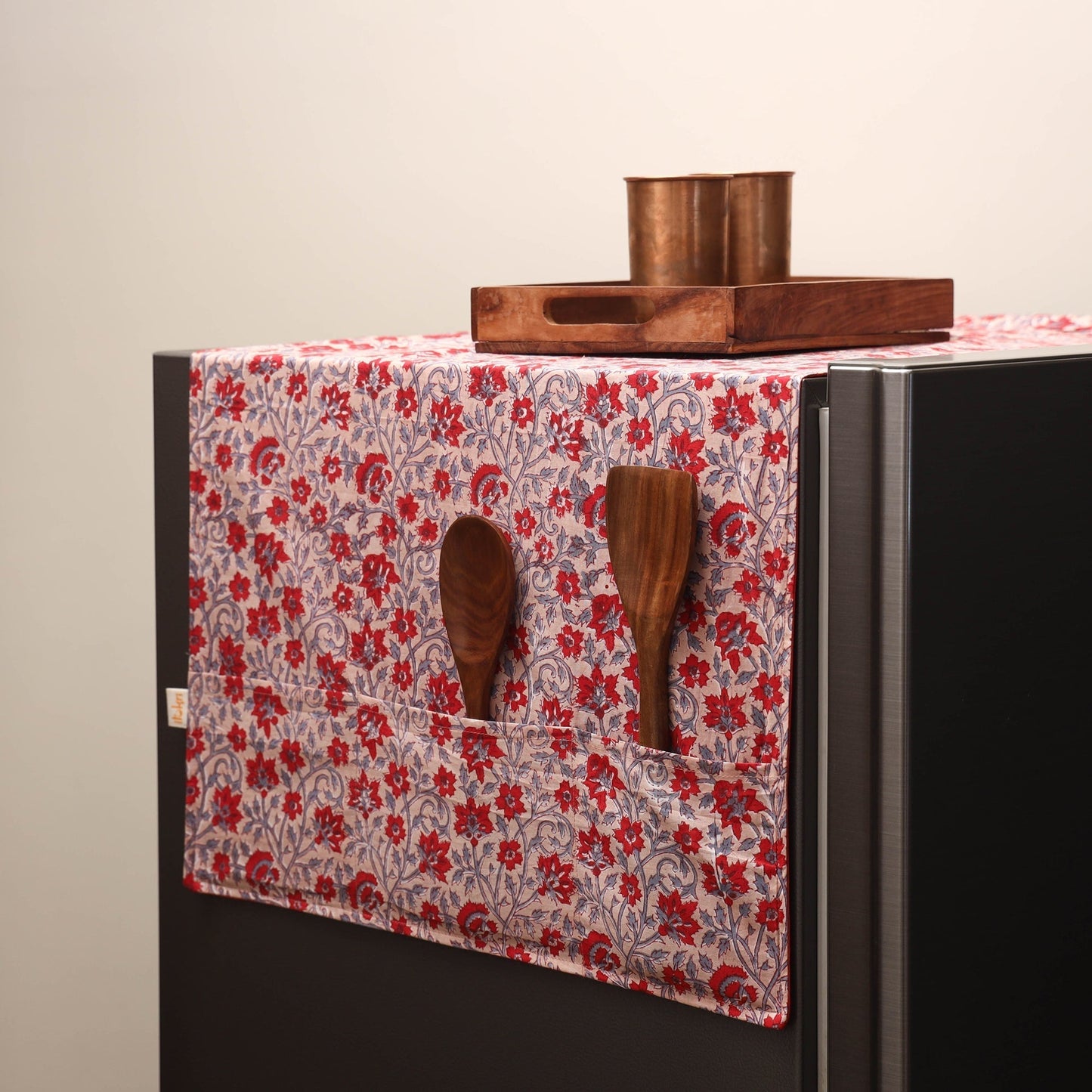 Handmade fridge top cover with multiple pockets 32