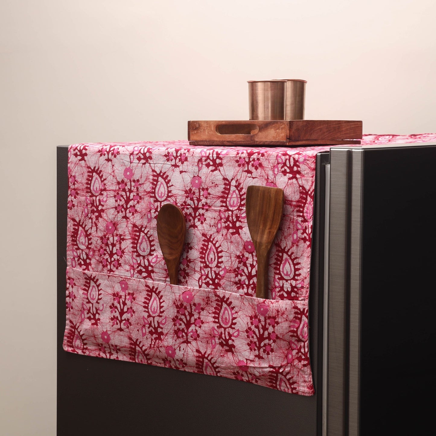 Handmade fridge top cover with multiple pockets 32