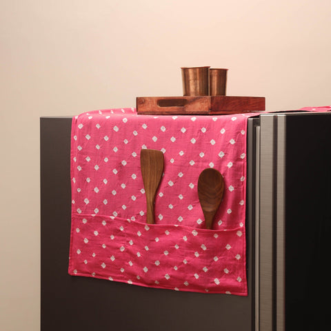 Handmade fridge top cover with multiple pockets 61