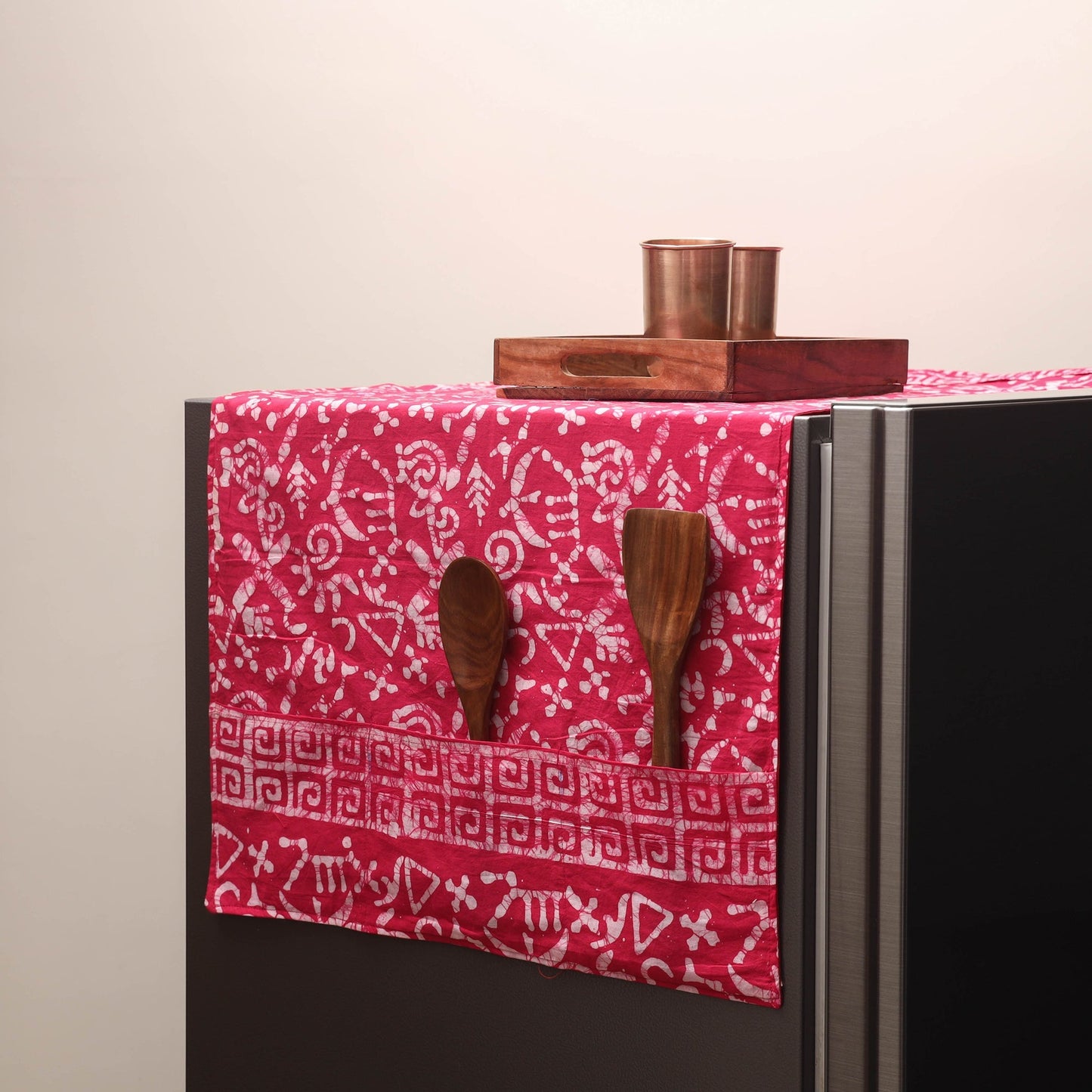 Handmade fridge top cover with multiple pockets 65