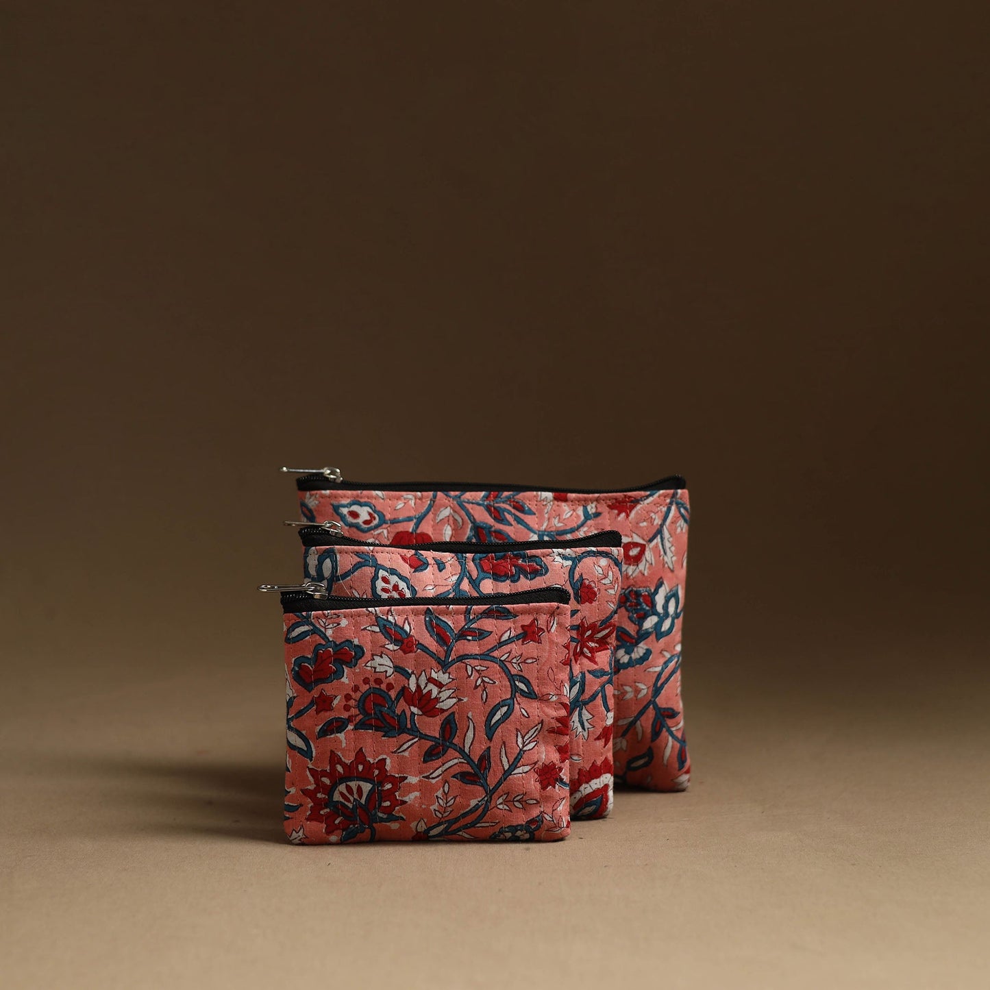 Buy Pink Handmade Multipurpose Utility Pouches (set of 3)