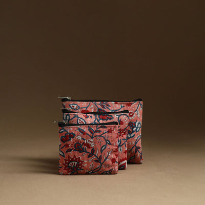 Buy Pink Handmade Multipurpose Utility Pouches (set of 3)