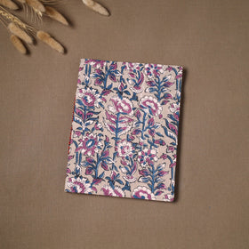 Handmade paper notebook in sanganeri fabric cover (9 x 7