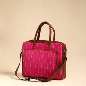  Pink Handmade Pochampally Ikat Laptop Bag