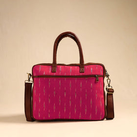  Pink Handmade Pochampally Ikat Laptop Bag