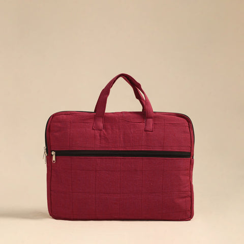 Shop Pink Handmade Quilted Cotton Laptop Bag 