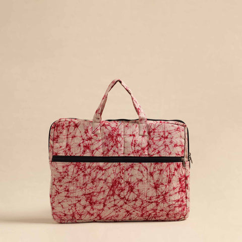  Pink Handmade Quilted Cotton Laptop Bag