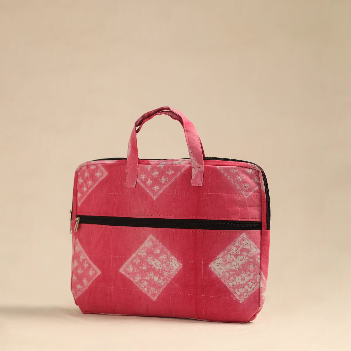 Shop Pink Handmade Quilted Cotton Laptop Bag 