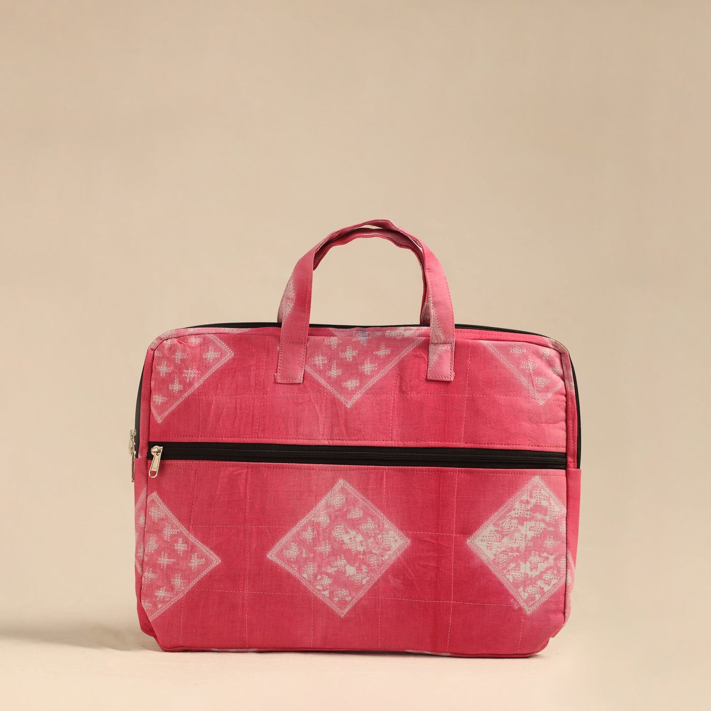 Shop Pink Handmade Quilted Cotton Laptop Bag 