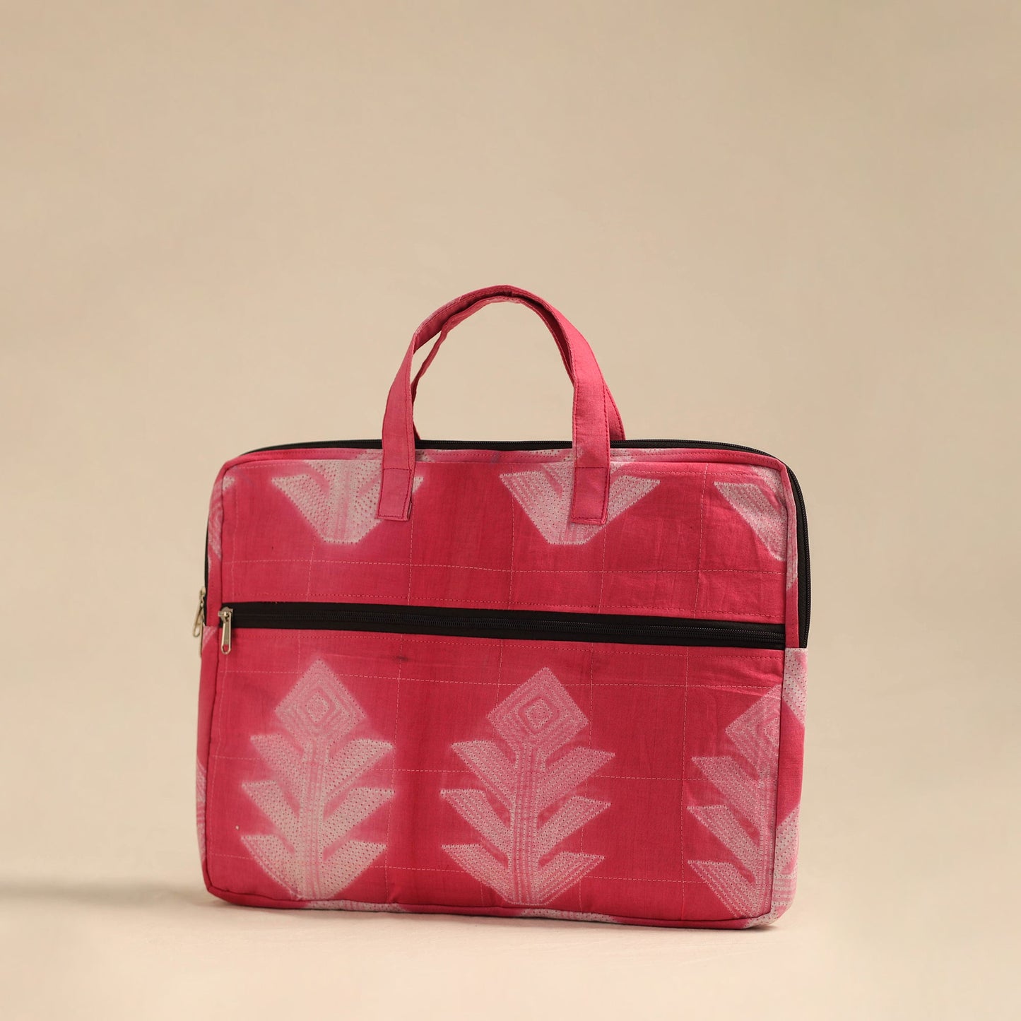 Shop Pink Handmade Quilted Cotton Laptop Bag 