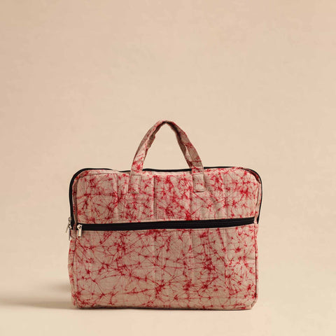 Pink Handmade Quilted Cotton Laptop Bag