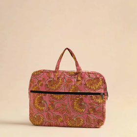  Pink Handmade Quilted Cotton Laptop Bag