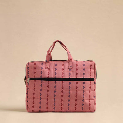  Pink Handmade Quilted Cotton Laptop Bag