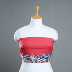 Pink - handmade running stitch plain cotton blouse piece