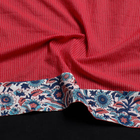 Pink - handmade running stitch plain cotton blouse piece