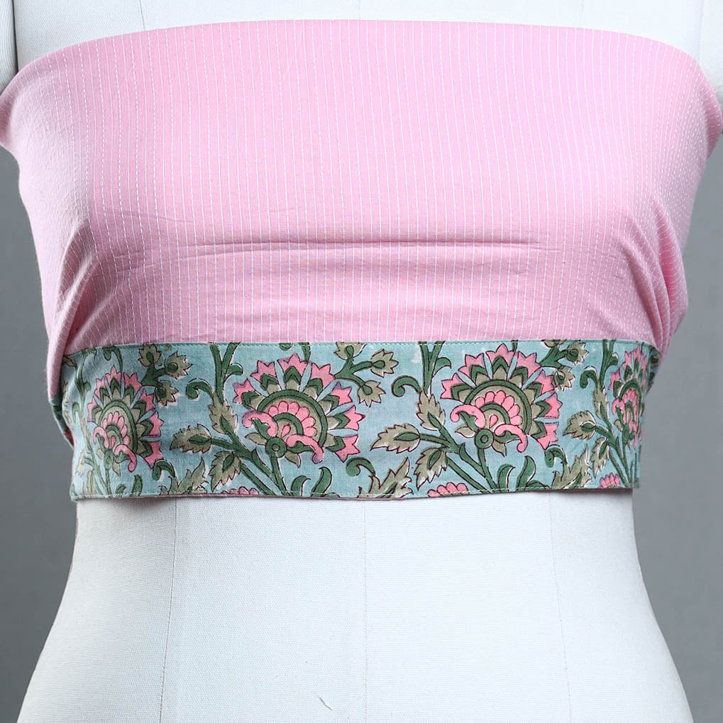 Buy Handmade Running Stitch Plain Cotton Blouse Piece