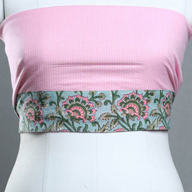 Buy Handmade Running Stitch Plain Cotton Blouse Piece