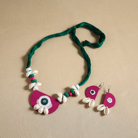  Handmade Shell Work Fabart Necklace Set