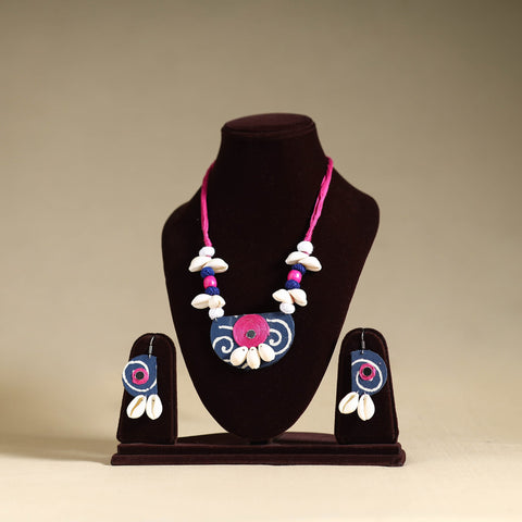 Handmade Shell Work Fabart Necklace Set 15