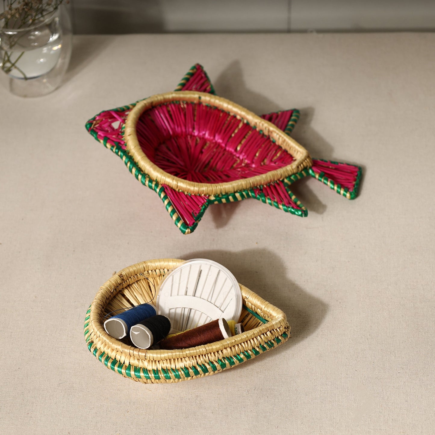 Sikki Grass Fish Decorative Pink Multipurpose Box