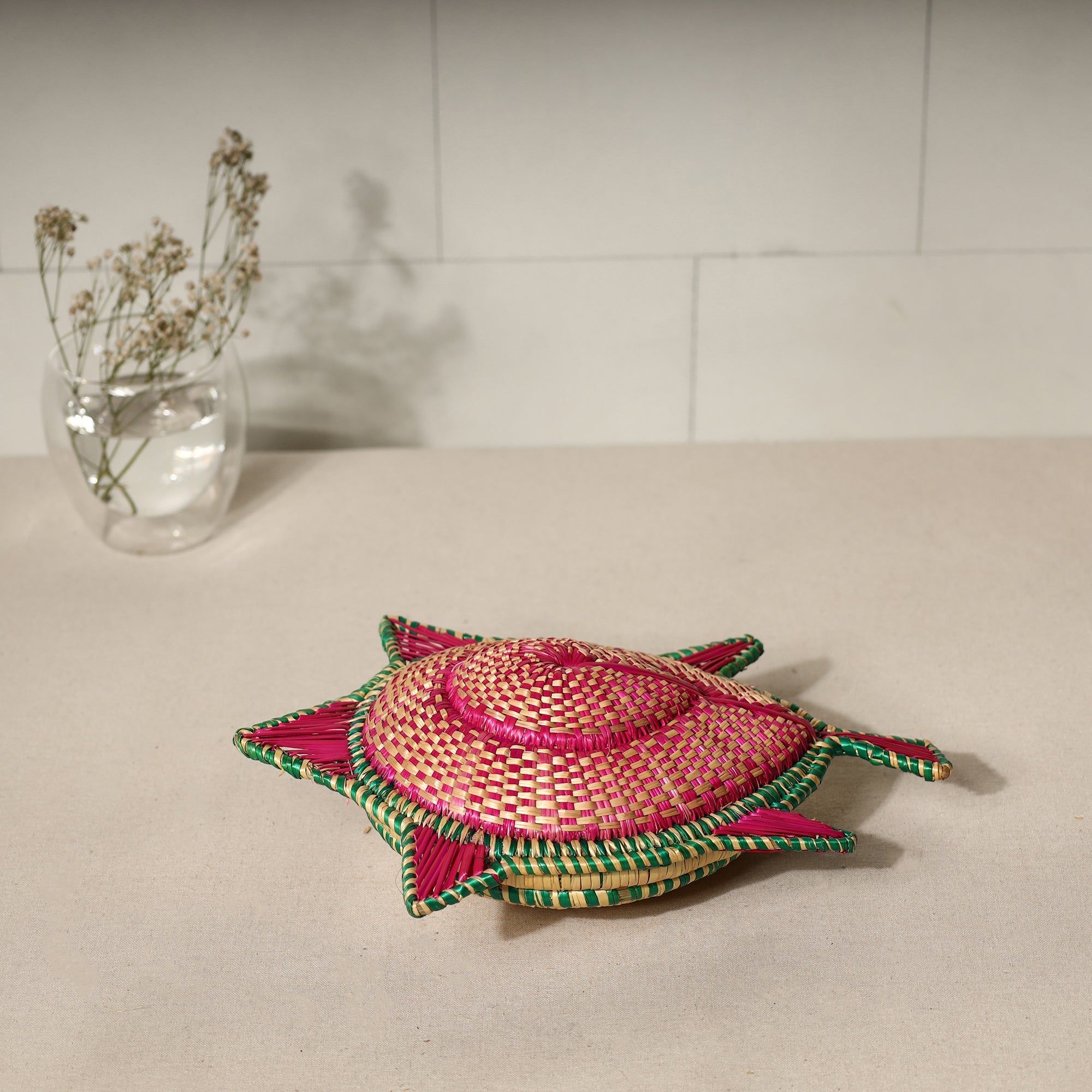 Sikki Grass Fish Decorative Pink Multipurpose Box