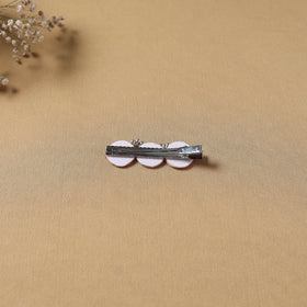 Handmade thread mirror work hair clip 01 - handcrafted