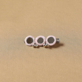 Handmade thread mirror work hair clip 11 - handcrafted