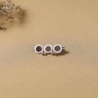 Handmade thread mirror work hair clip 11 - handcrafted