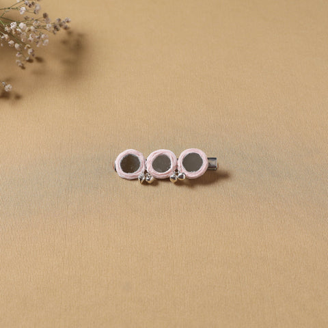 Handmade thread mirror work hair clip 11 - handcrafted