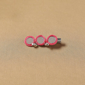 Handmade thread mirror work hair clip 16 - handcrafted