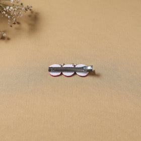Handmade thread mirror work hair clip 16 - handcrafted