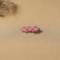 Handmade thread mirror work hair clip 16 - handcrafted