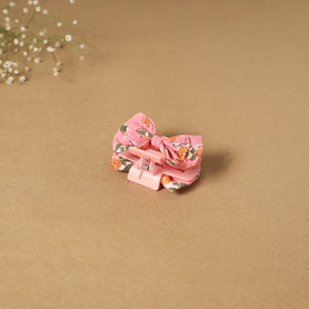 Pink - handmade women’s bow hair claw clip 08 - handcrafted