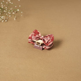 Pink - handmade women’s bow hair claw clip 10 - handcrafted