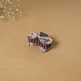 Pink - handmade women’s bow hair claw clip 14 - handcrafted