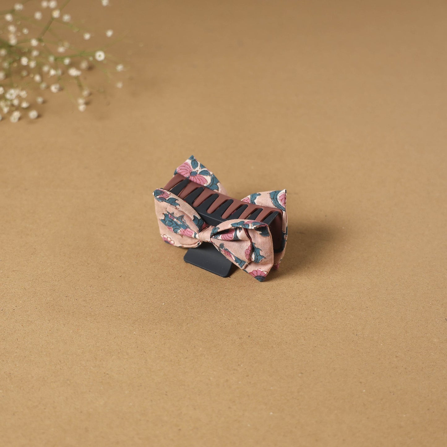 Pink - handmade women’s bow hair claw clip 14 - handcrafted