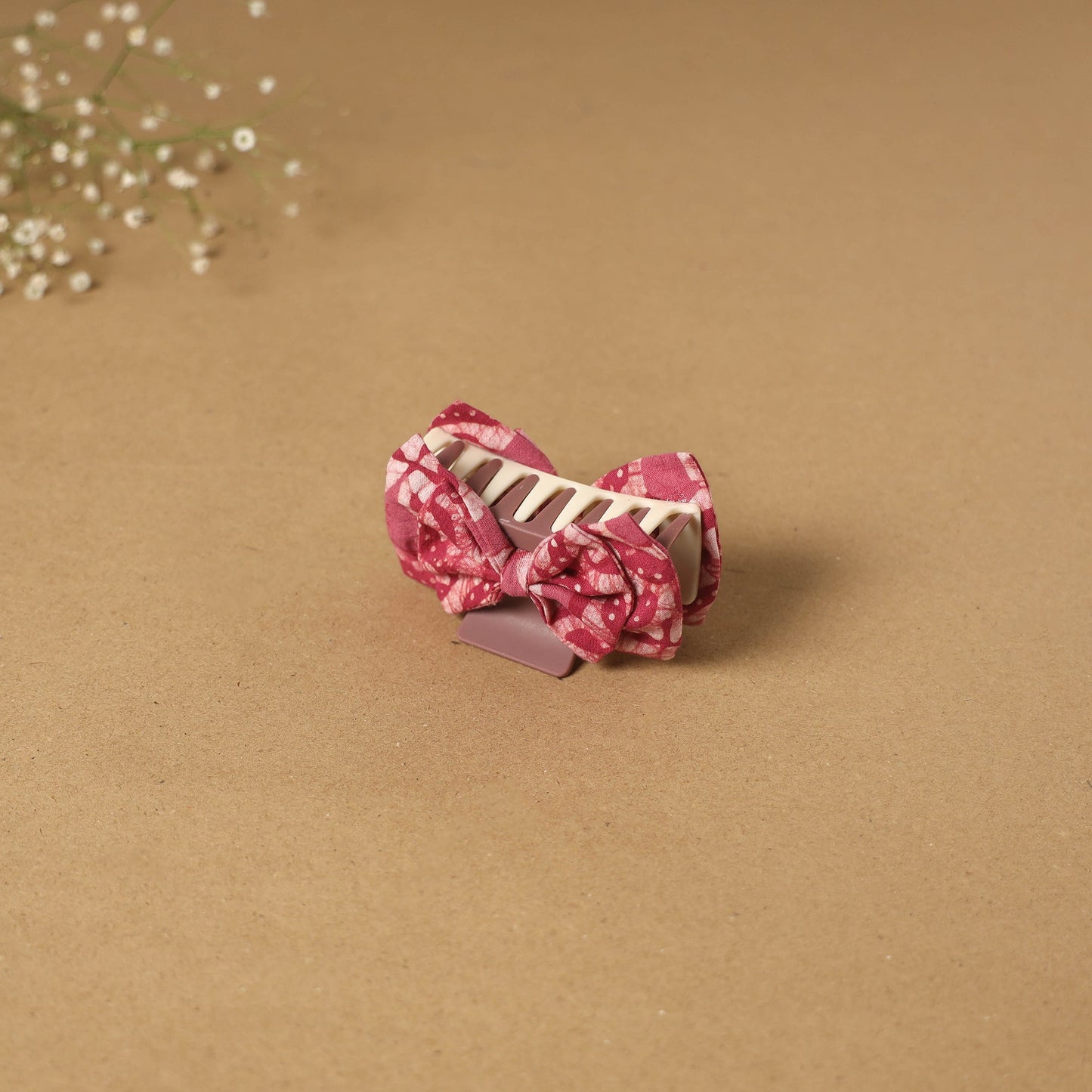 Pink - handmade women’s bow hair claw clip 31 - handcrafted