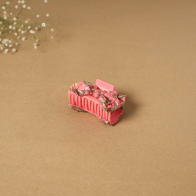 Pink - handmade women’s bow hair claw clip 45 - handcrafted