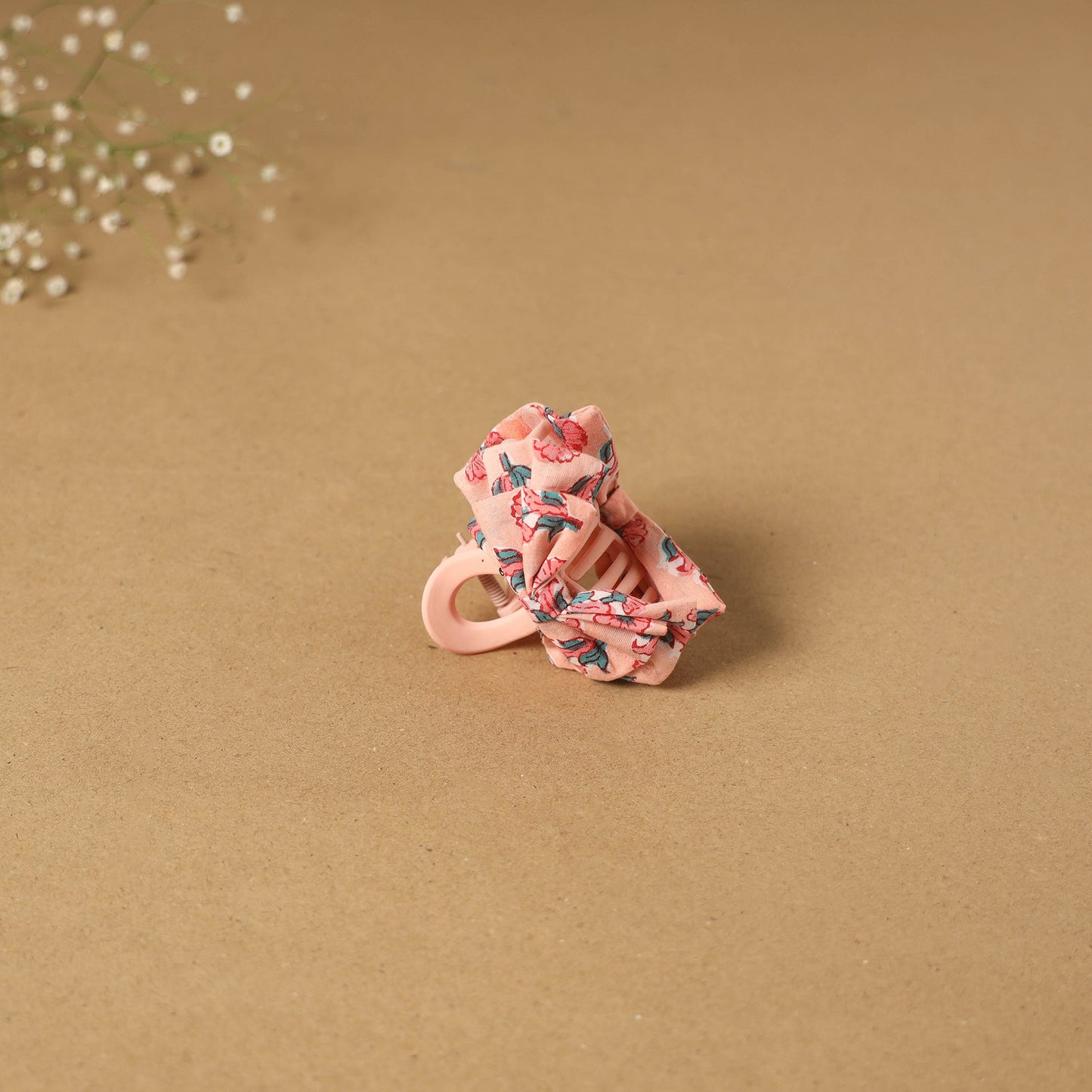 Pink - handmade women’s bow hair claw clip 49 - handcrafted