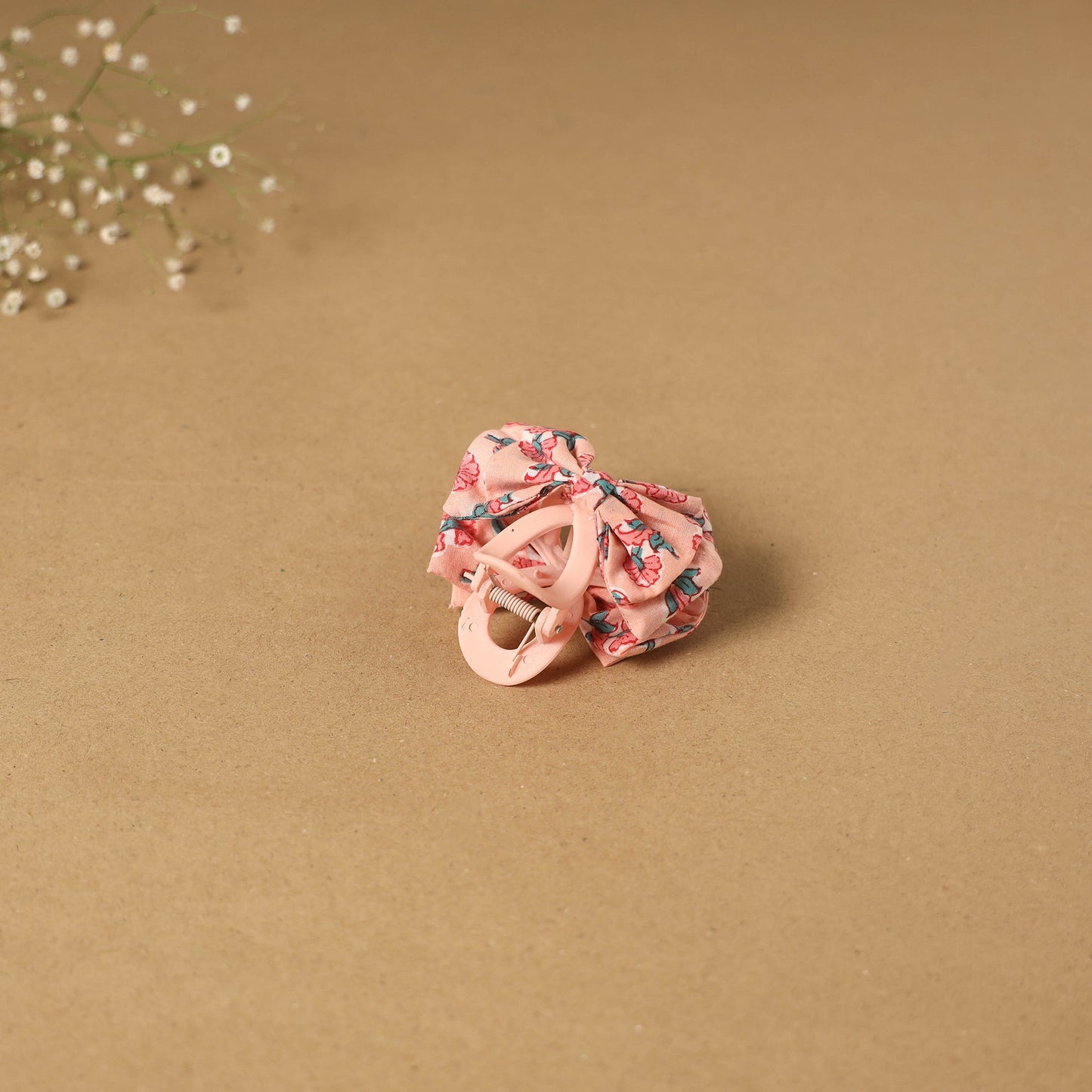 Pink - handmade women’s bow hair claw clip 49 - handcrafted